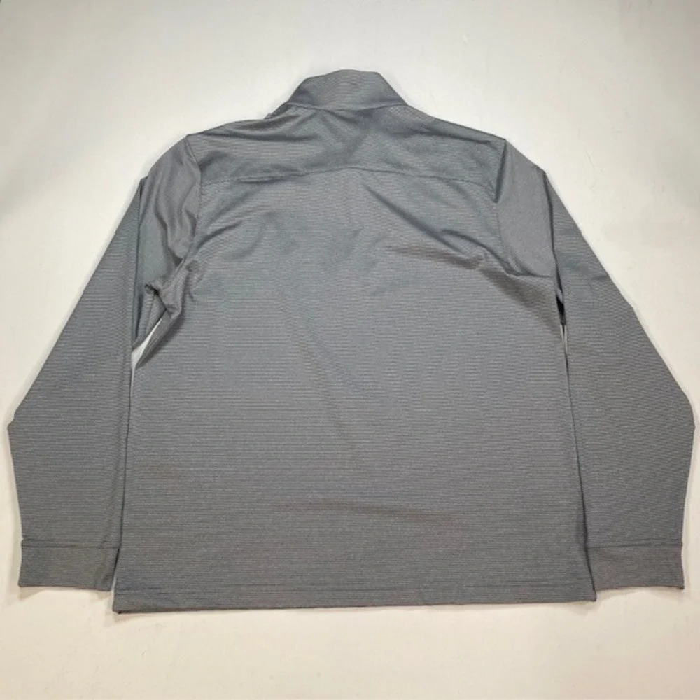Tourney Brand Mens Quarter Zip Pullover Steel Gray Micro Stripe Golf Long Sleeve